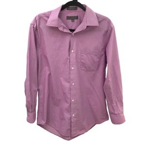 Protocol Men’s Button Down Dress Shirt Purple Lilac Stripe